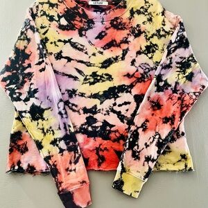 Anthropologie Letluv Zoey Cropped Tie-Dye Sweatshirt. Size XS 100% cotton
